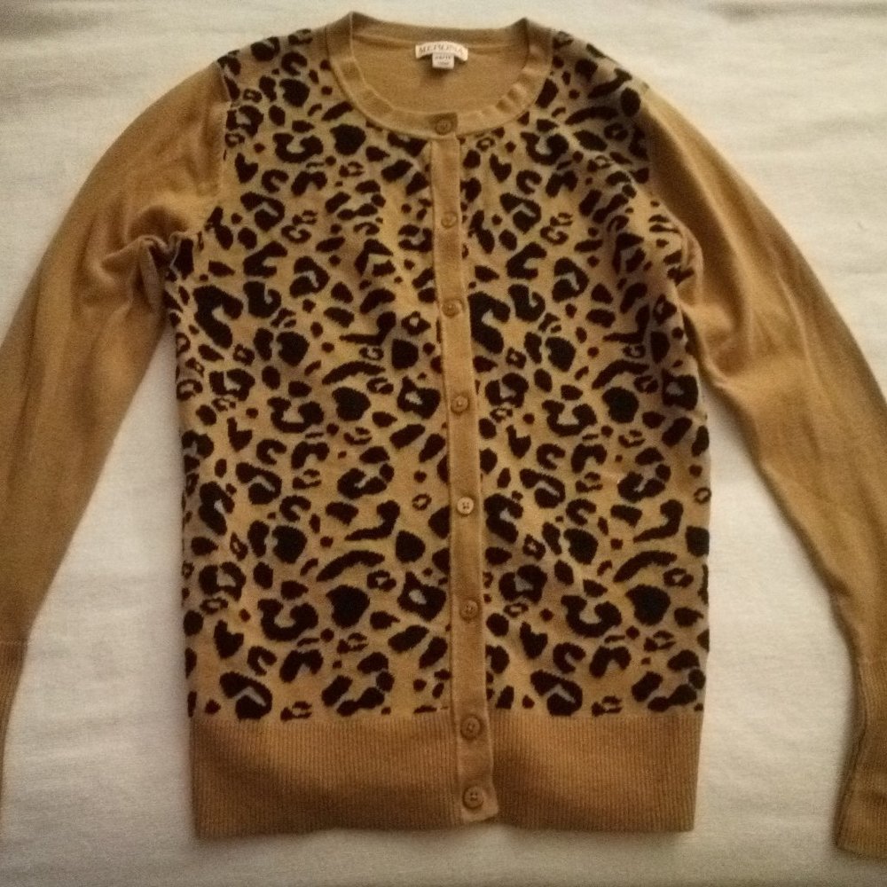 Merona Leopard Print Cardigan XS